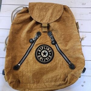 Kipling Vintage Y2K Unisex Drawstring Nylon Backpack/Rucksack